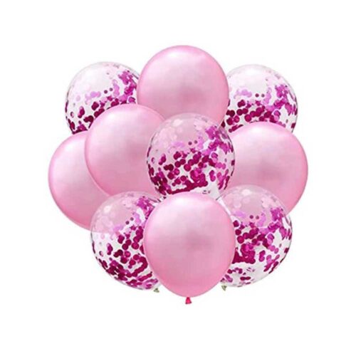 Dark pink Conffeti set of 10 Balloons By Black Petals flower Shop Dubai
