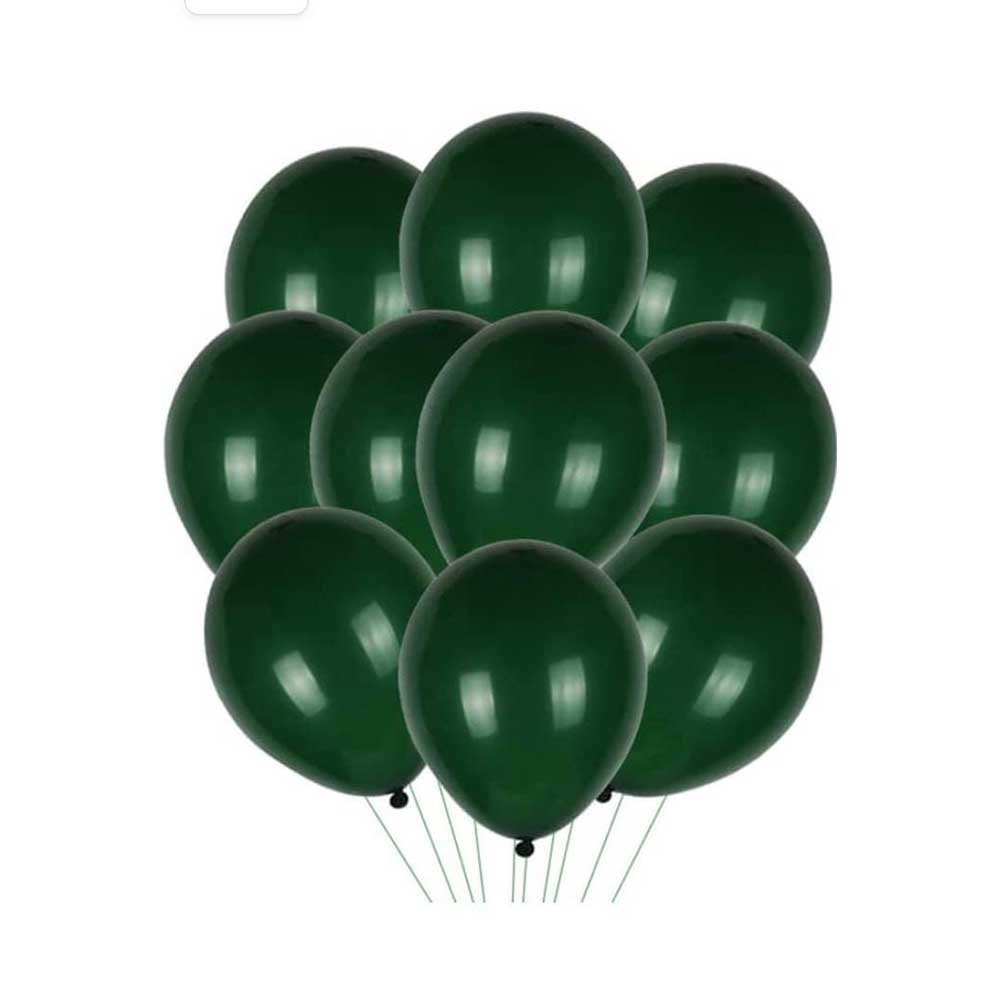 Green latex set of 10 balloons By Black Petals Flowers Shop Dubai