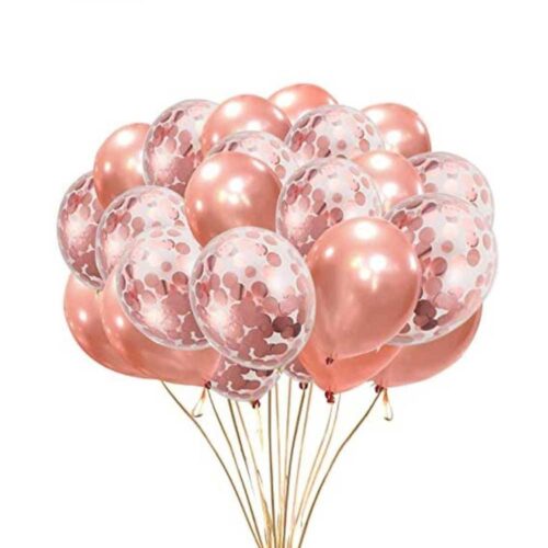 Rose gold Confetti Balloon Set By Black Petals Flowers Shop Dubai