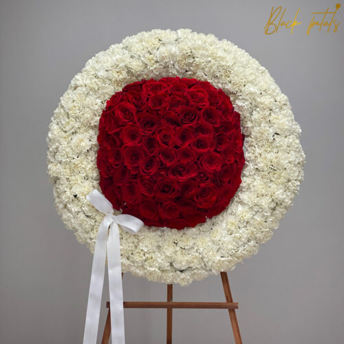 Roses & Carnations BP Standing Sympathy Wreath