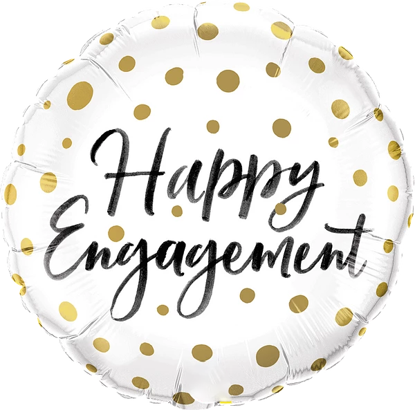 Happy Engagement Gold Dots Balloon By Black Petals Flowers Shop Dubai