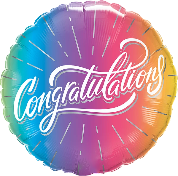Congratulations Vibrant Ombre Balloon