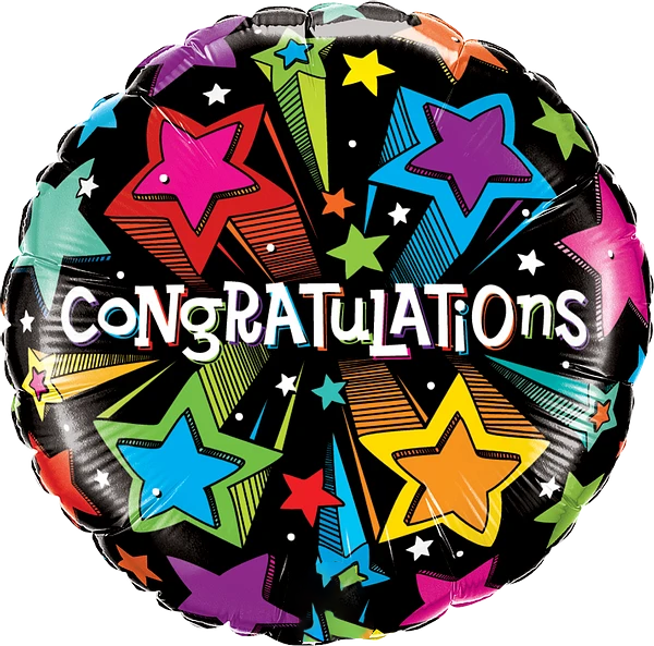 Congratulations Shooting Stars Balloons By Black Petals flower Shop Dubai