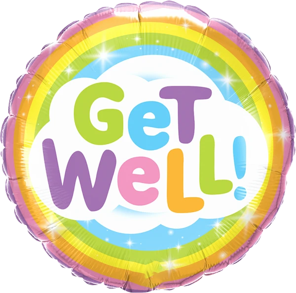 Get Well Rainbow Balloon By Black Petals Flower Shop Dubai