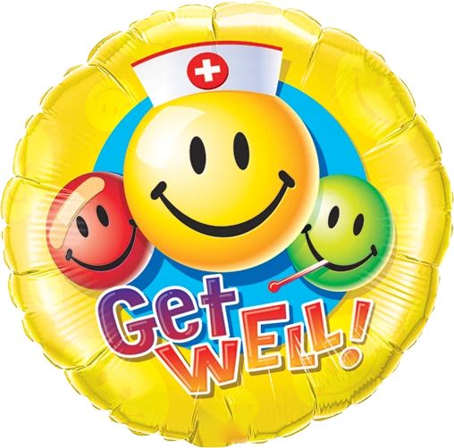 Get Well Smiley Faces Balloon By Black Petals Flower Shop Dubai
