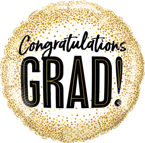 Grad Gold Glitter Dots balloon By Black Petals Flowers Shop Dubai