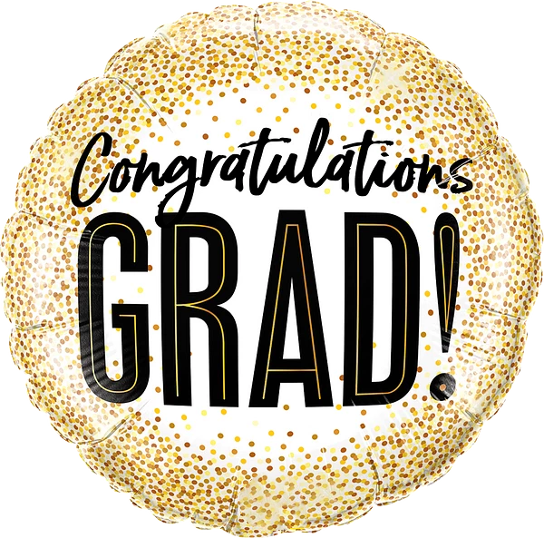 Grad Gold Glitter Dots balloon By Black Petals Flowers Shop Dubai