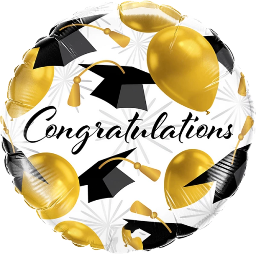 Congratulations Gold Balloons By Black Petals flower Shop Dubai