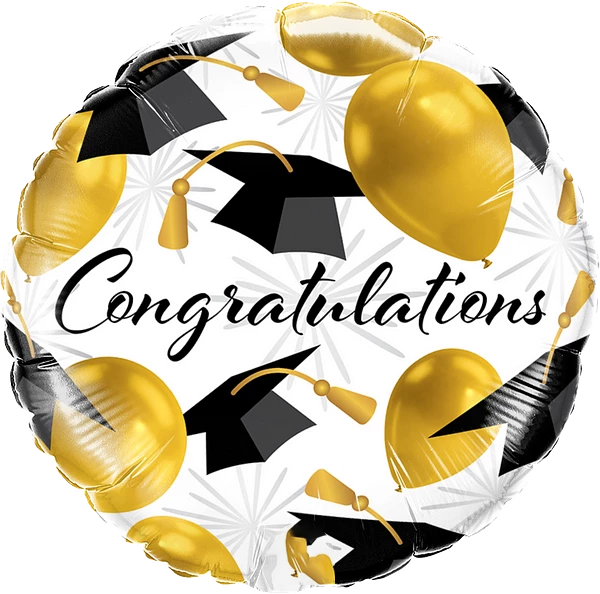 Congratulations Gold Balloons By Black Petals flower Shop Dubai