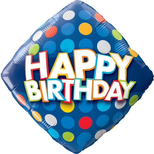 Birthday Blue & Colorful Dots