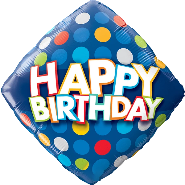 Birthday Blue & Colorful Dots
