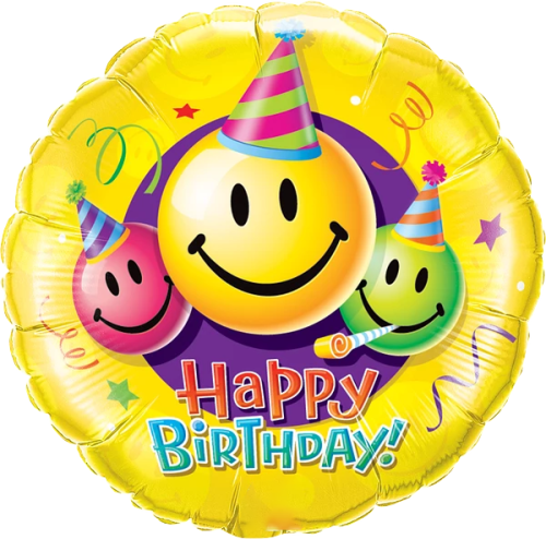 Birthday Smiley Faces Balloon By Black Petals flower Shop Dubai