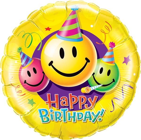 Birthday Smiley Faces Balloon By Black Petals flower Shop Dubai