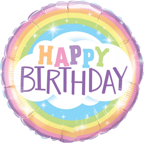 Birthday Rainbow Balloon By Black Petals flower Shop Dubai