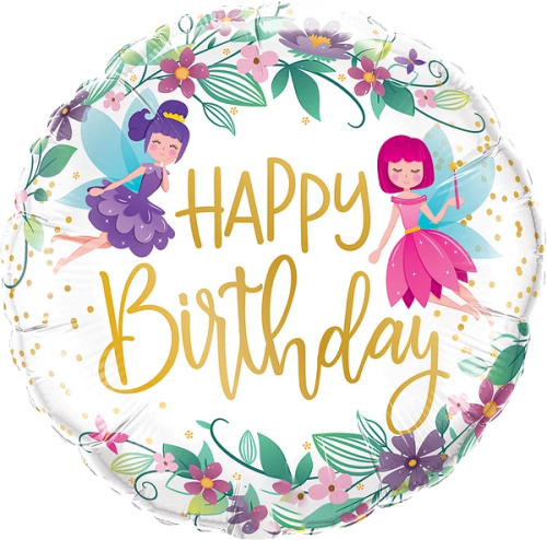Birthday Wild Flower Fairies Balloon By Black Petals flower Shop Dubai