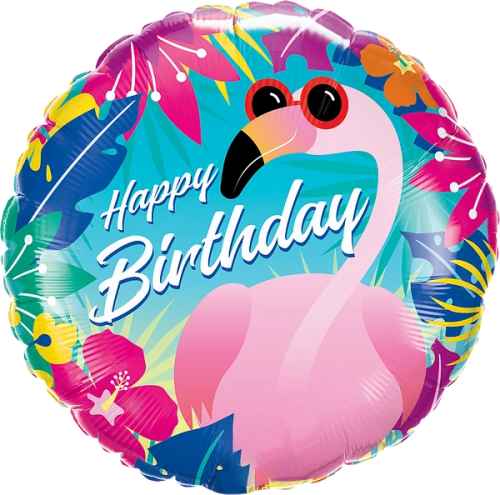 Birthday Tropical Flamingo Balloon By Black Petals flower Shop Dubai