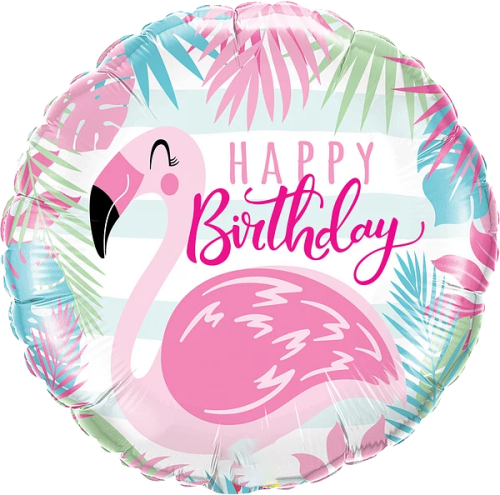 Birthday Pink Flamingo Balloon