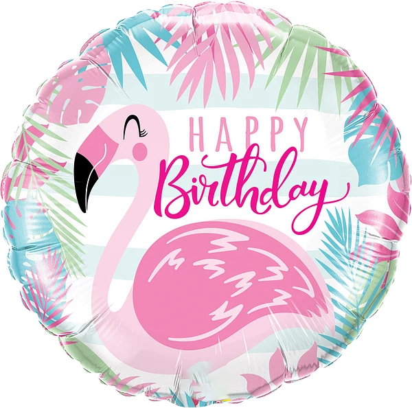 Birthday Pink Flamingo Balloon
