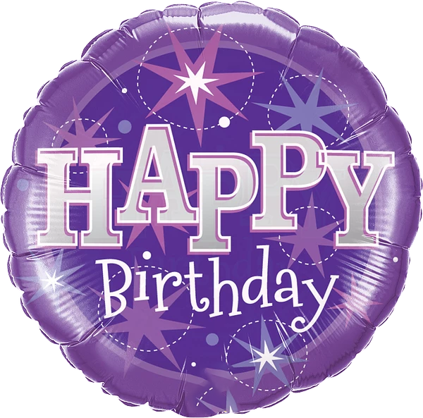 Birthday Purple Sparkle Balloon By Black Petals flower Shop Dubai